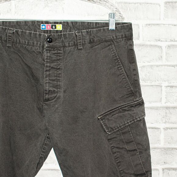 MSGM Cropped Cargo Pants Gray Cotton Made in Italy Size 54 - Picture 9 of 12